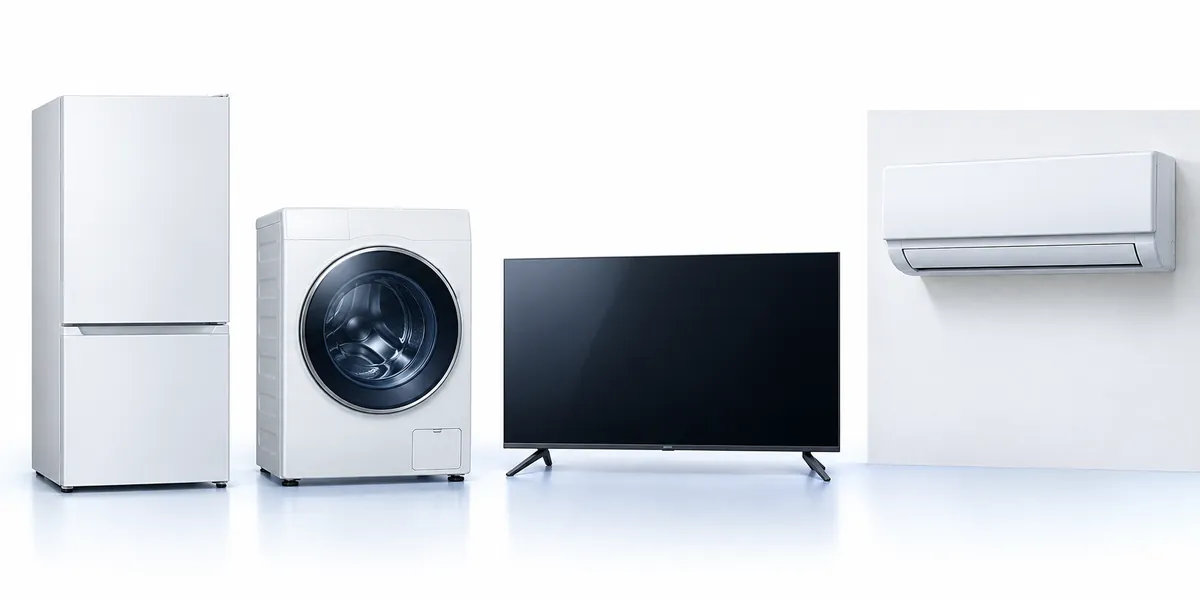 冷蔵庫・洗濯機・テレビ・エアコンの4つ